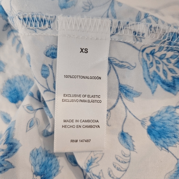 Draper James Blue Floral Print Flutter Sleeve Smocked Midi Sundress Like New - Picture 8 of 9